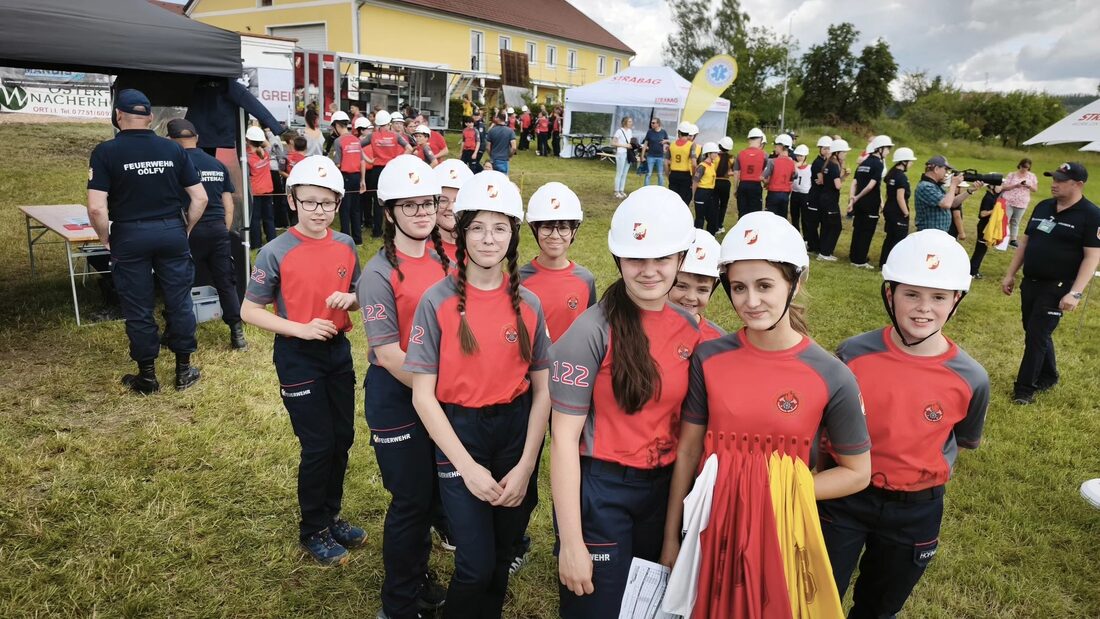 Bewerbsgruppe der Feuerwehrjugend beim Bezirksbewerb